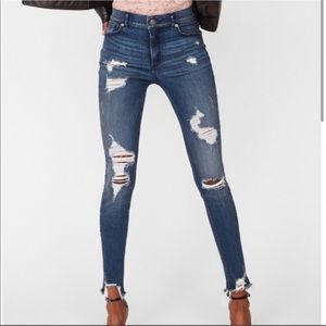 Express Jeans - High waisted distressed skinny ankle jean 00S Express Jeans - High waisted distressed skinny ankle jean 00S